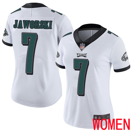Women Philadelphia Eagles #7 Ron Jaworski White Vapor Untouchable NFL Jersey Limited Player Football